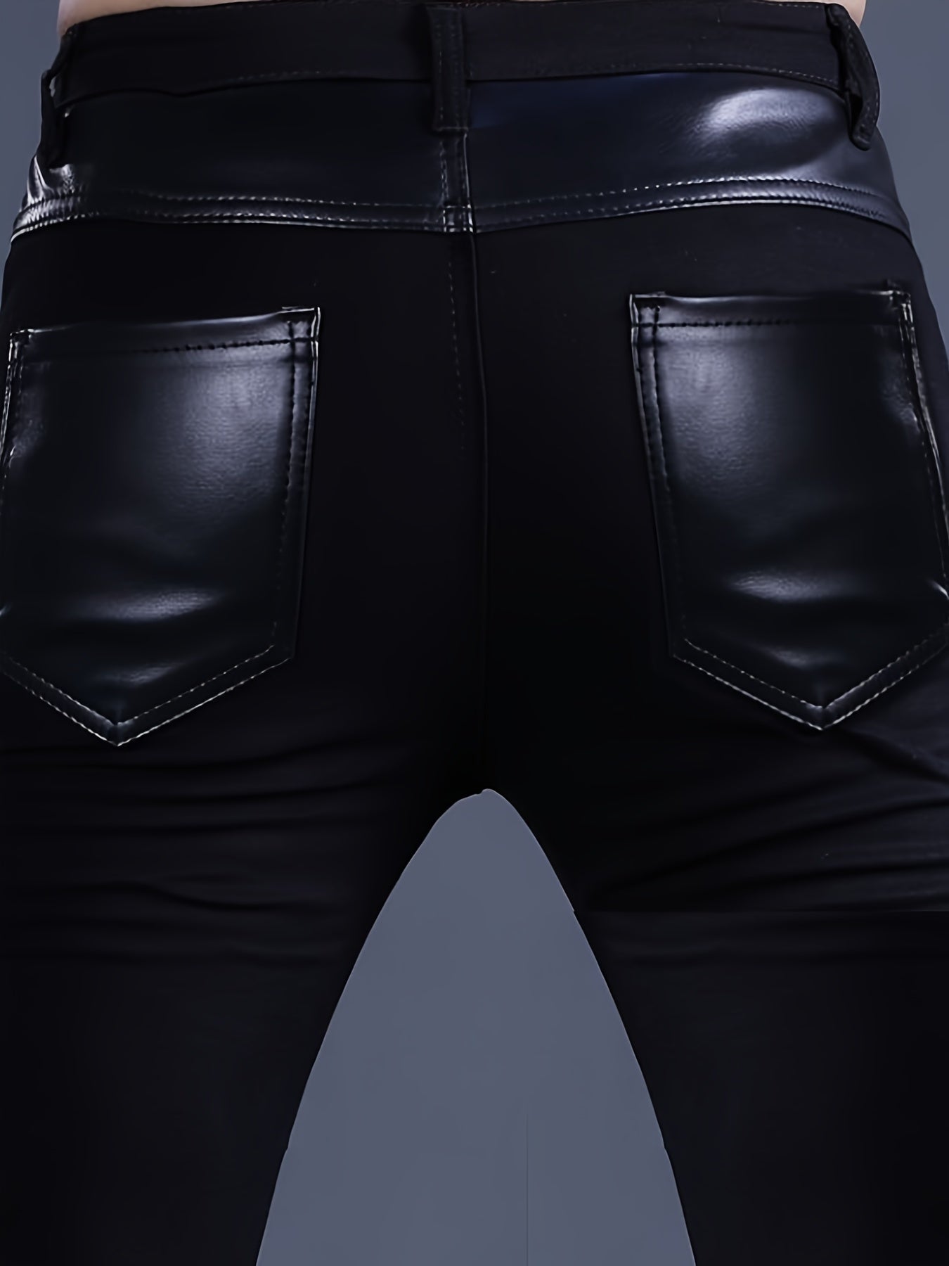 Men's Punk Rock Lace-Up Leather Moto Pants