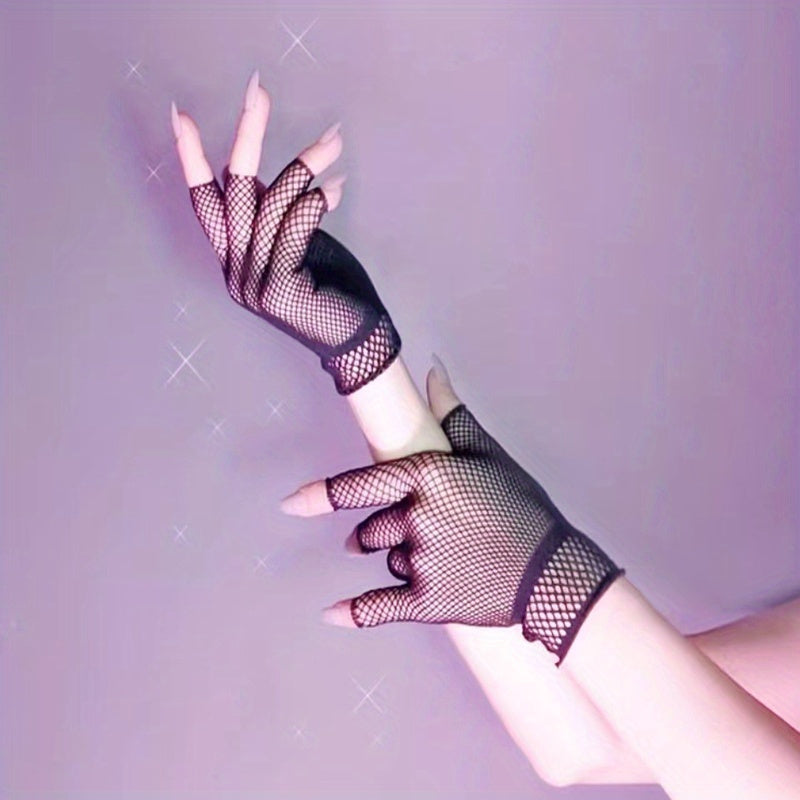 Half Finger Fishnet Gloves