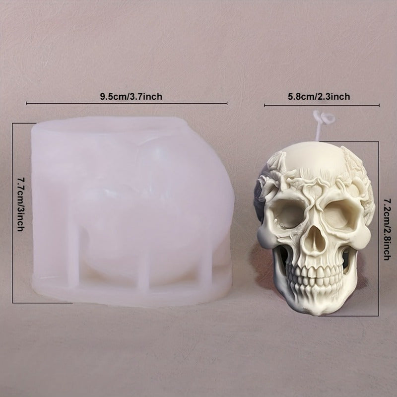 Haunted Rose Skull Silicone Craft Mold