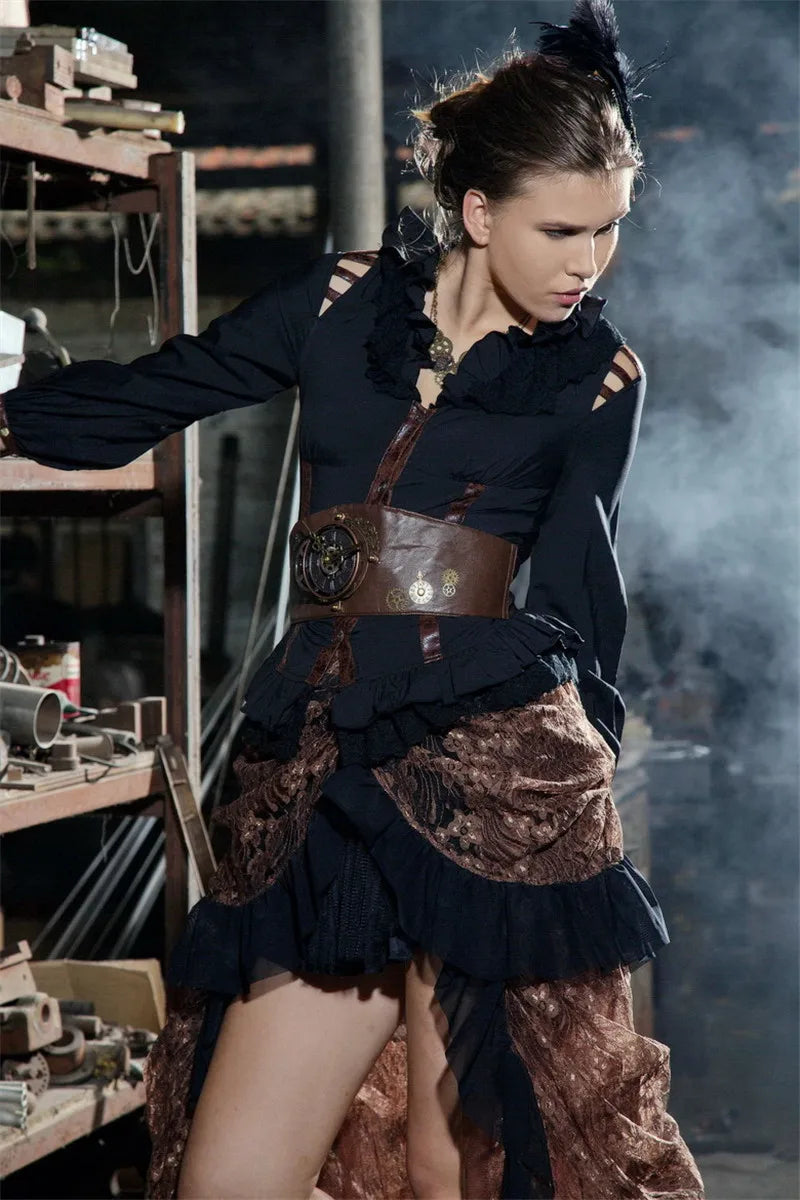 Women's Steampunk Blouse Victorian Burlesque