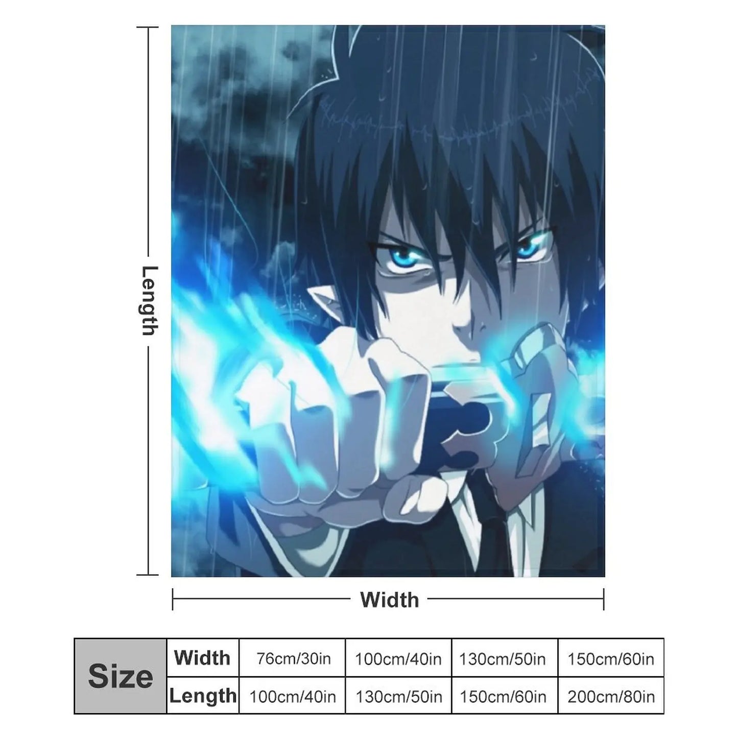 Blue Exorcist Plush Throw: Cozy Flannel Blanket