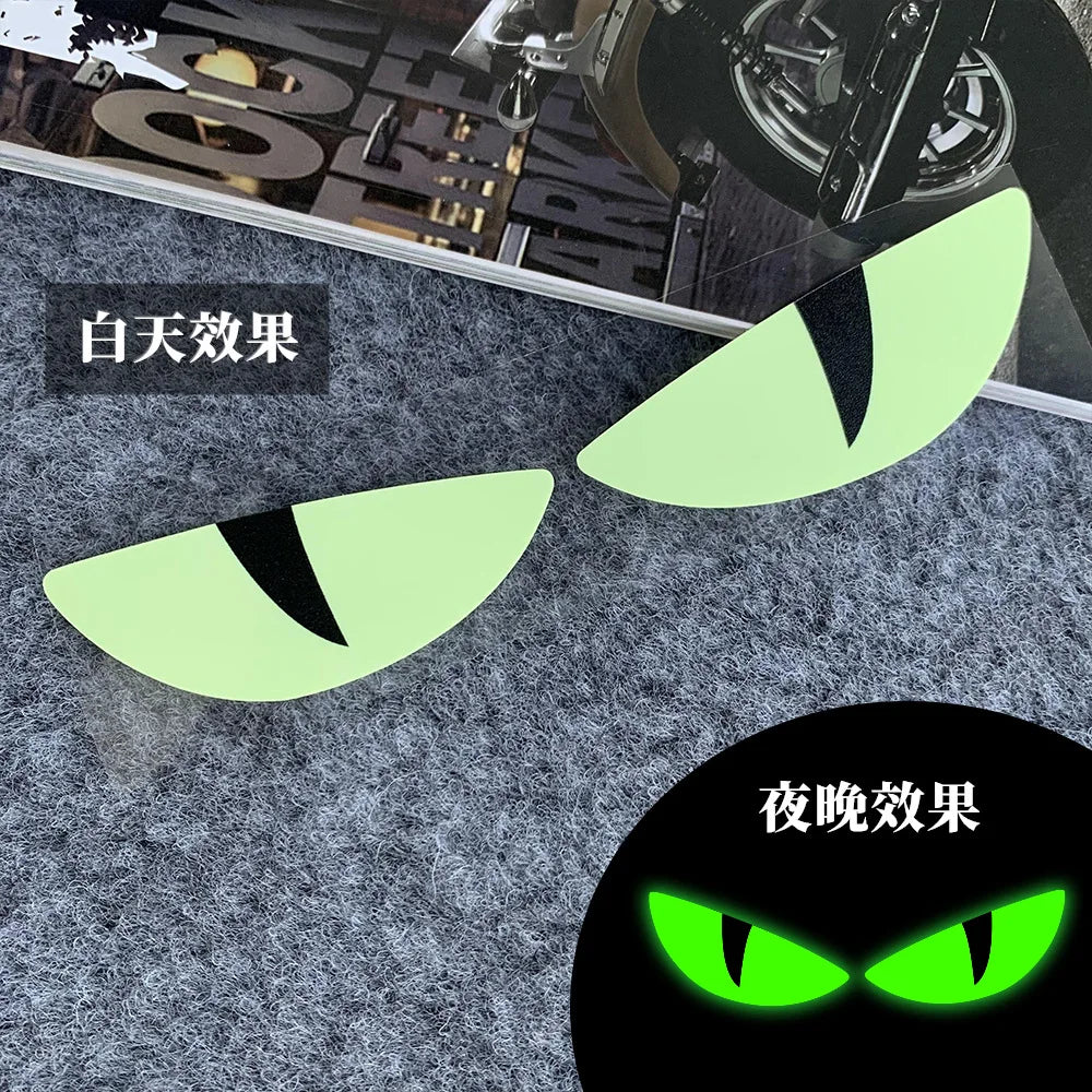 Angry Cat Eyes Reflective Helmet Stickers