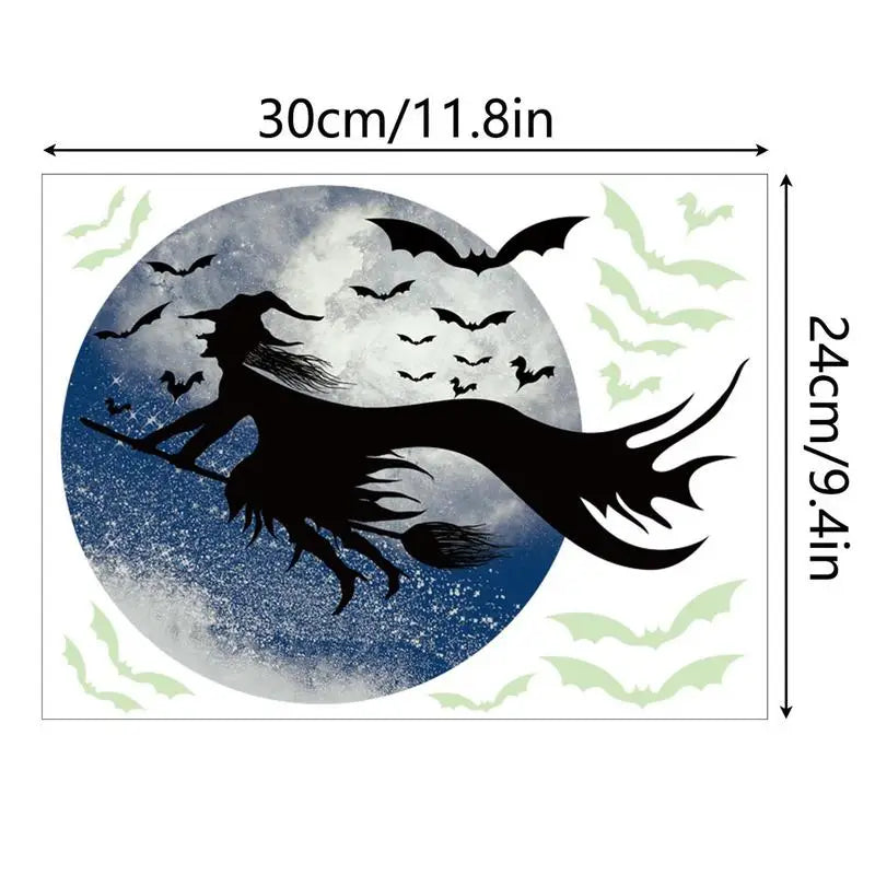 Ghoulish Glow Witch Window Clings