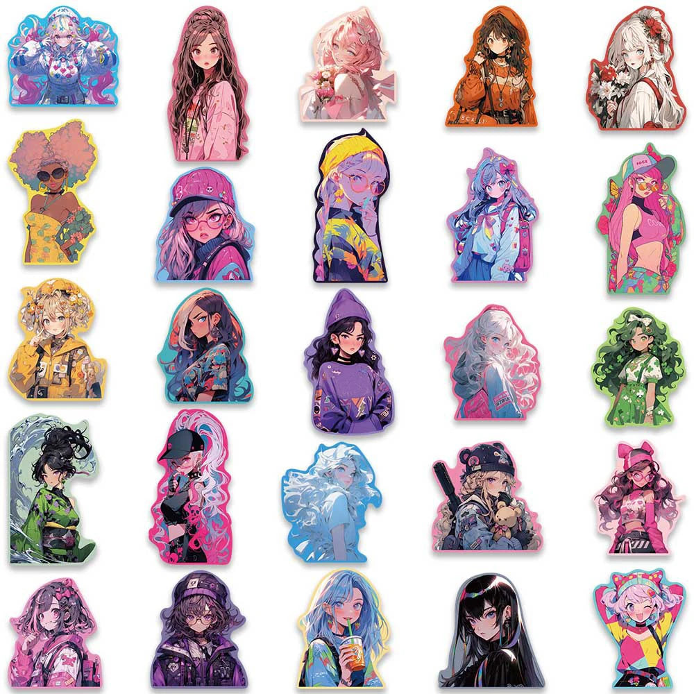 Anime Girl Cartoon Decoration Sticker