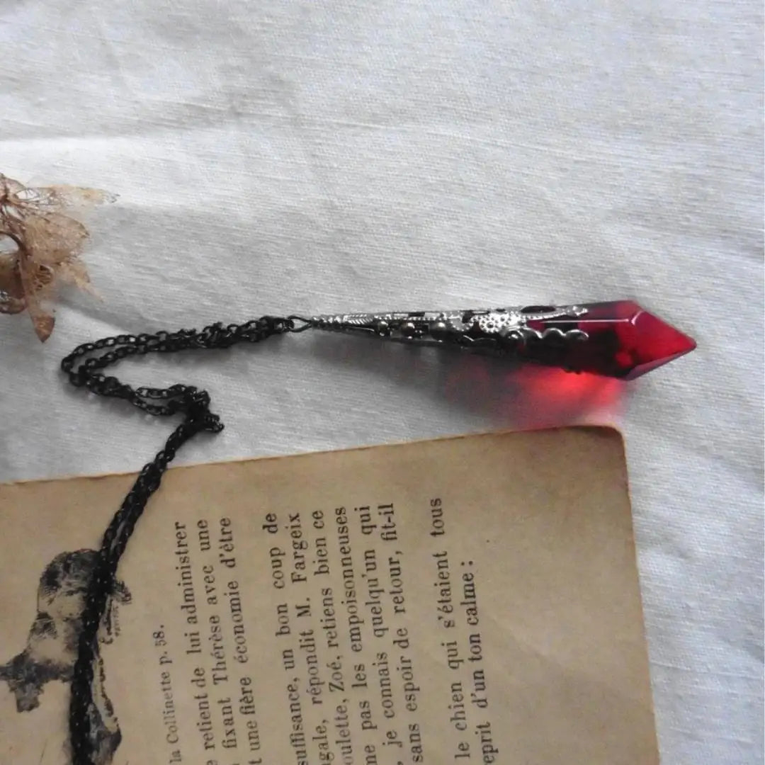 Crimson Witch’s Blood Drop Crystal Choker Necklace