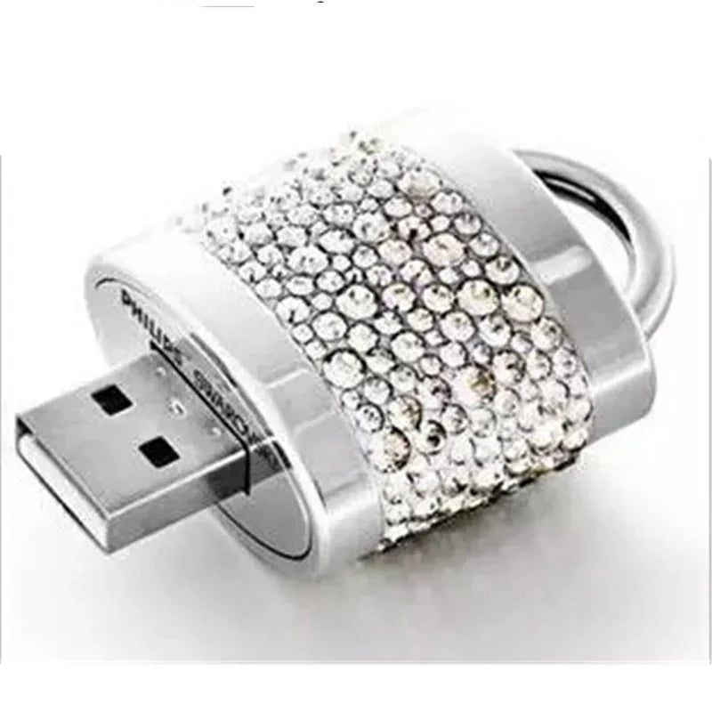 creative crystal diamond necklace pen drive gift