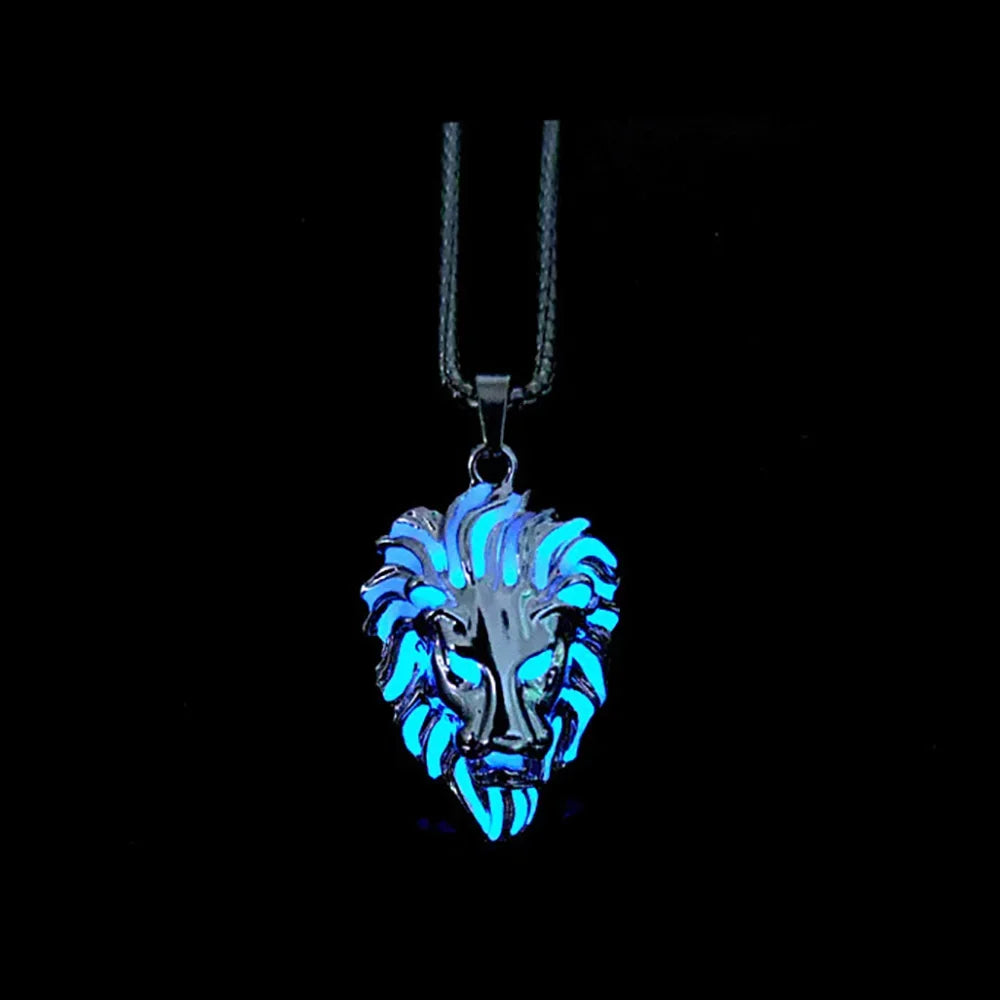 Luminous Lion Head Punk Necklace