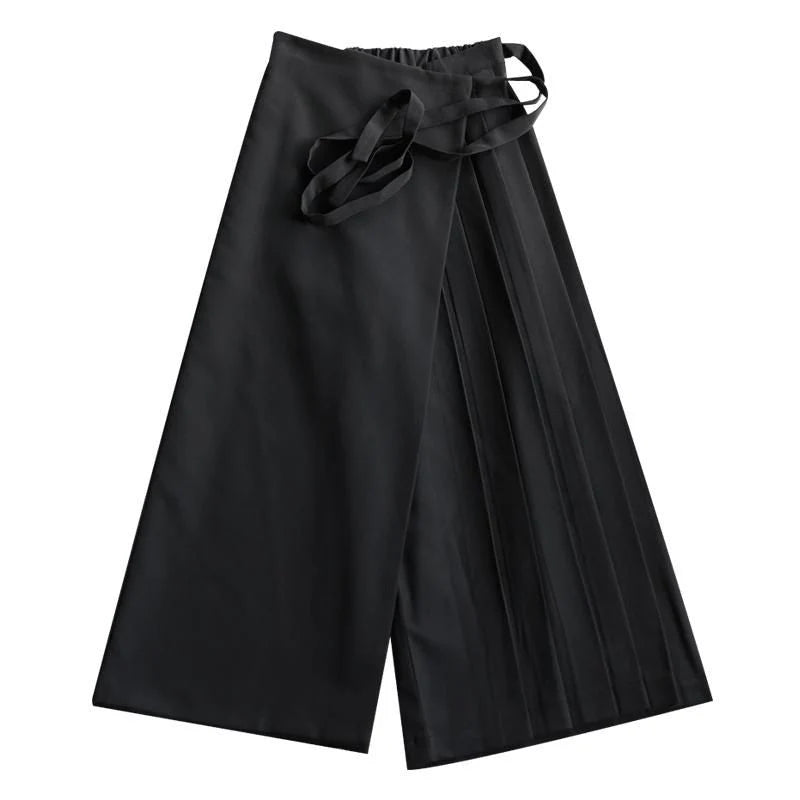 Casual Fashion Solid Bandage Loose Pants