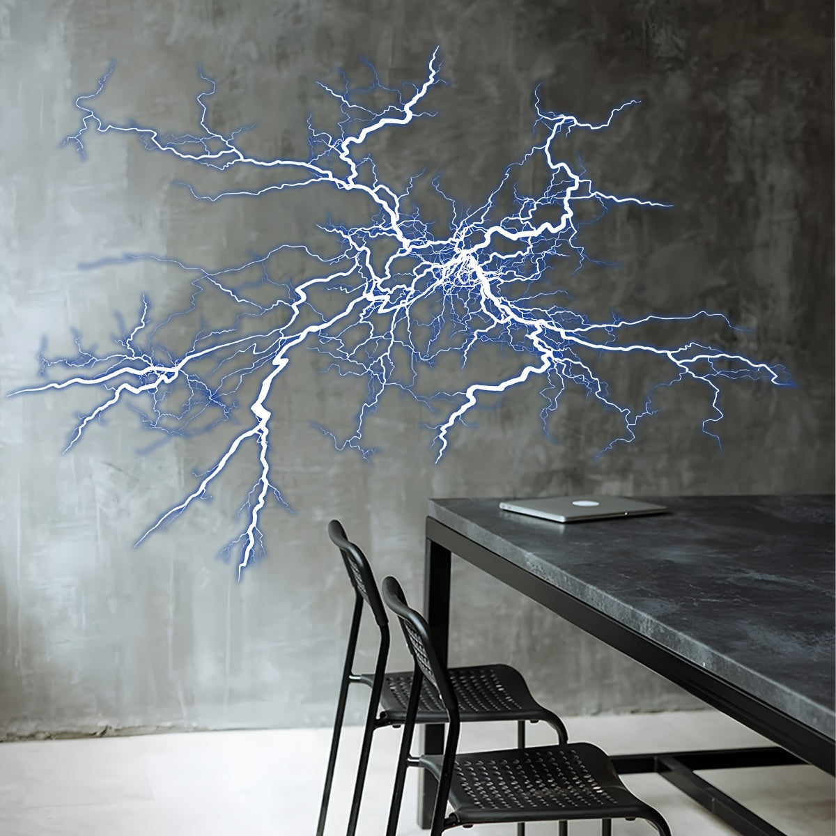 Vibrant Lightning & Nature Wall Decal Contemporary Geometric Design