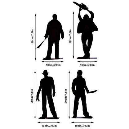 Ghostly Metal Shadow Alights: 4-Pack Halloween Decor