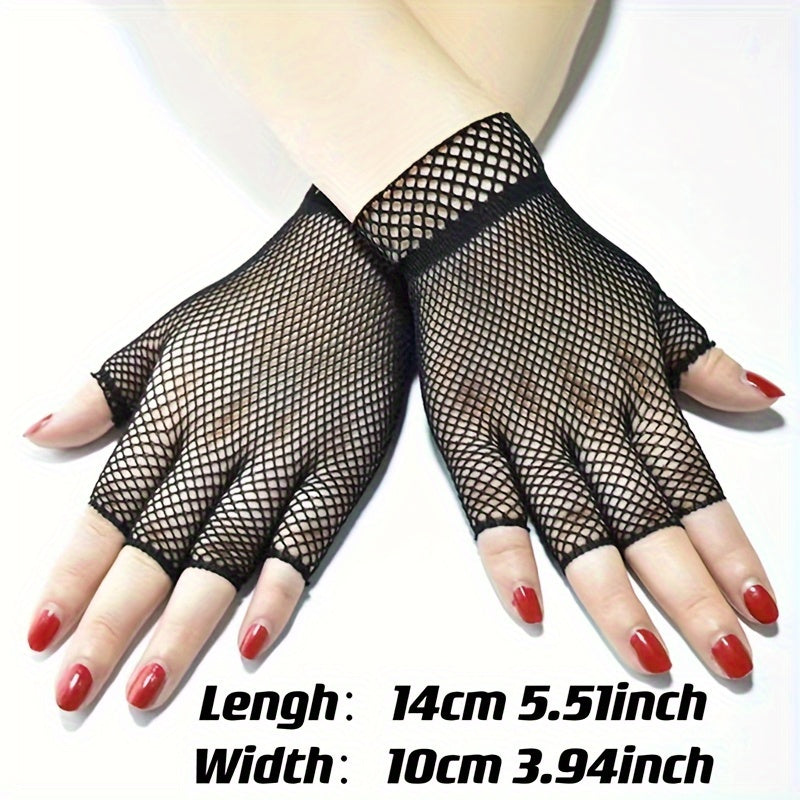Half Finger Fishnet Gloves