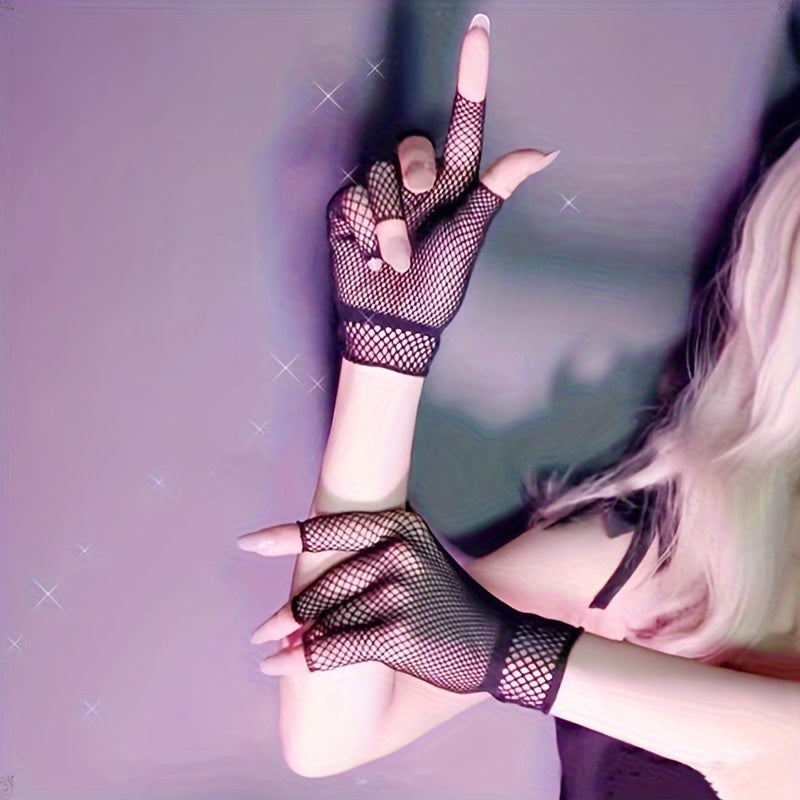 Half Finger Fishnet Gloves