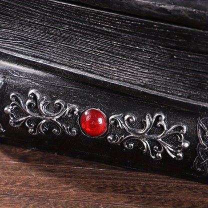Medieval Black Dragon Figurine Jewelry Keeper Box