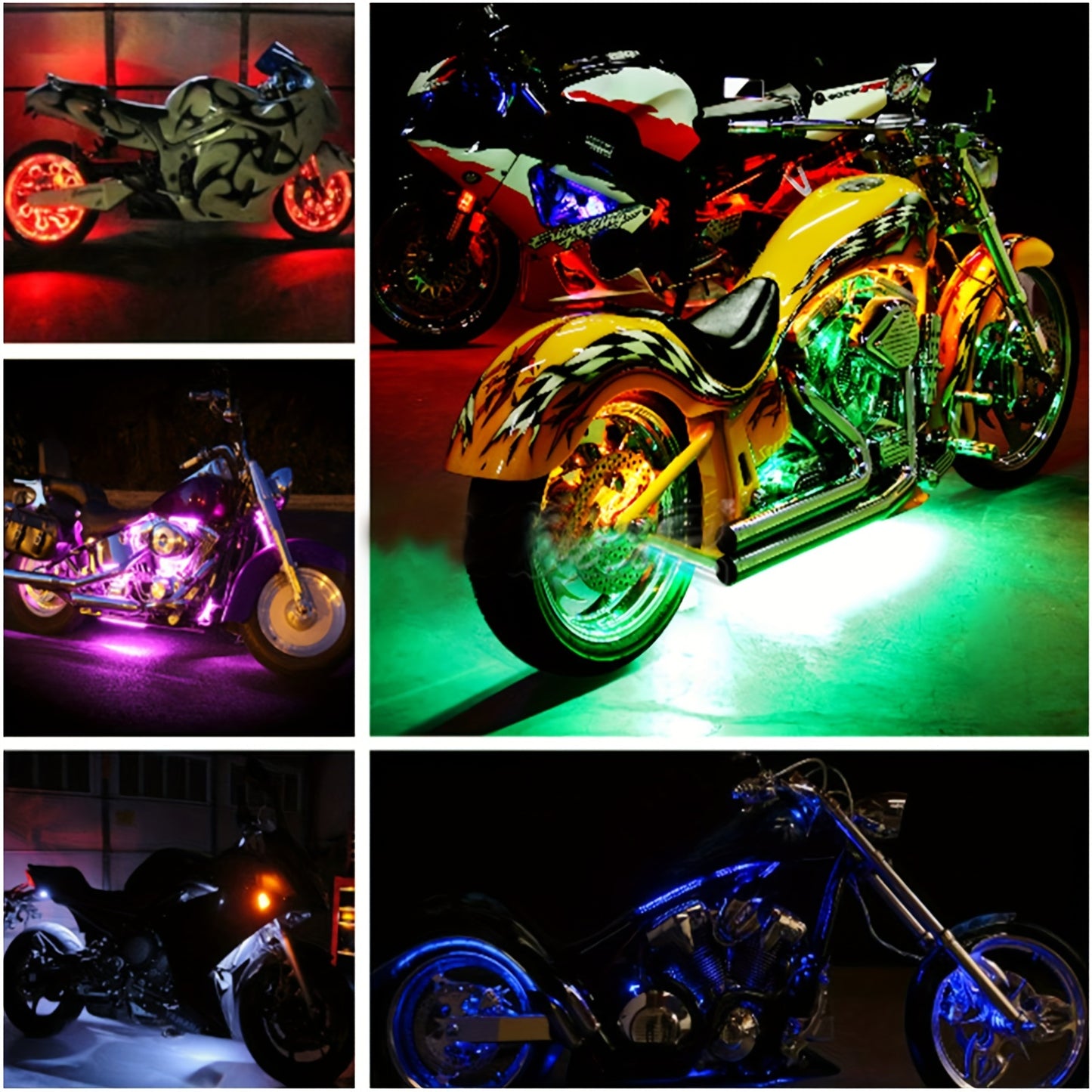 MotoGlow 4pc RGB LED Strip Lights with Remote Control