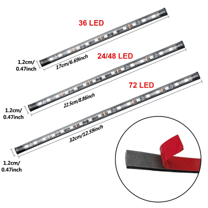 MotoGlow 4pc RGB LED Strip Lights with Remote Control