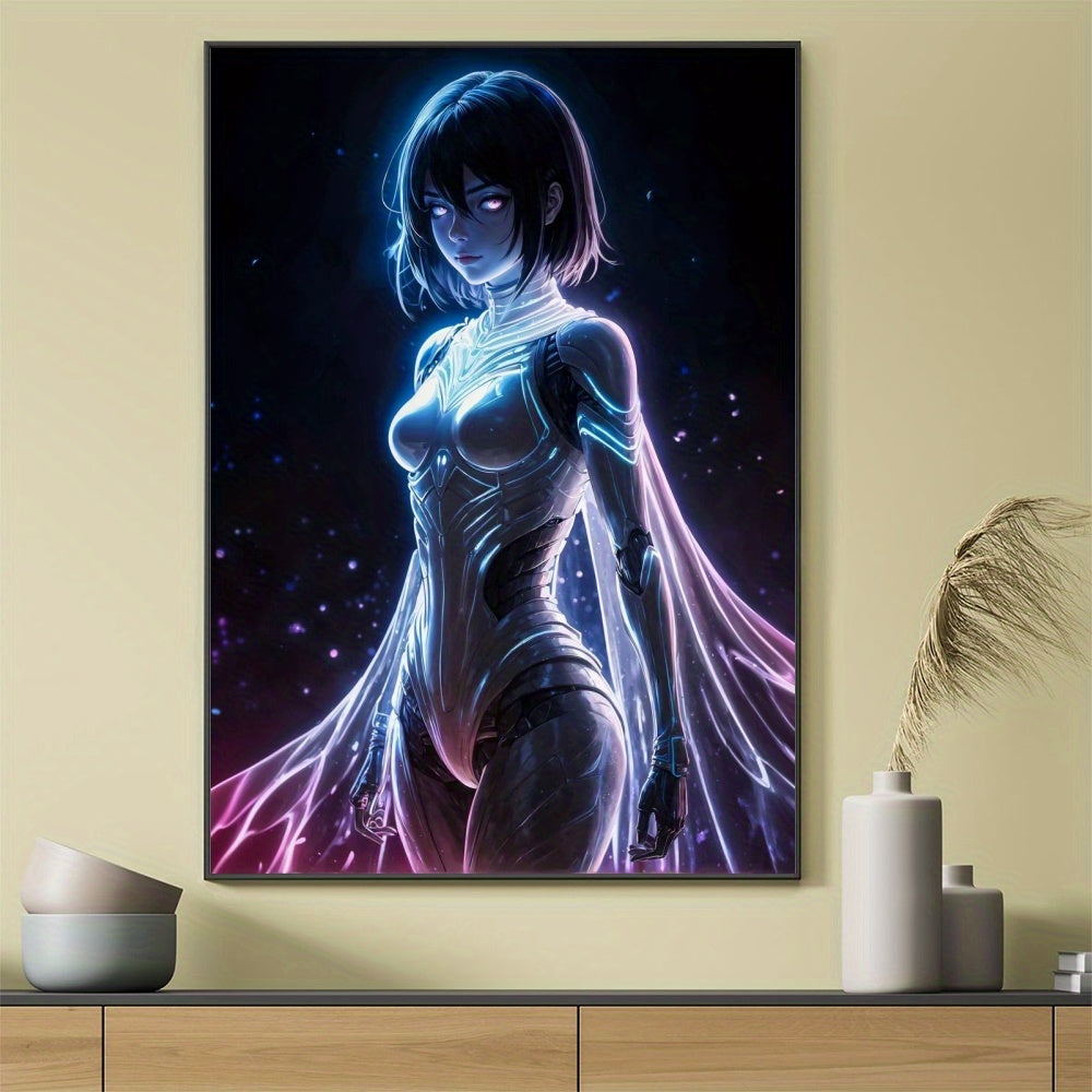 Chic Anime Girl Canvas Art - Short Hair Decor