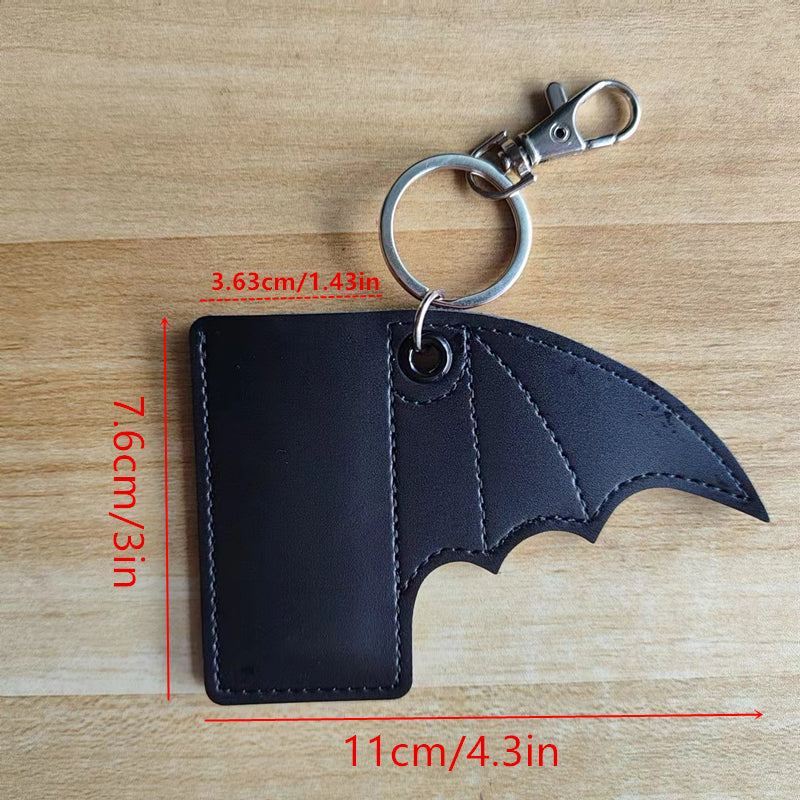 Bat-Wing Vegan Leather Lighter Case with Keychain