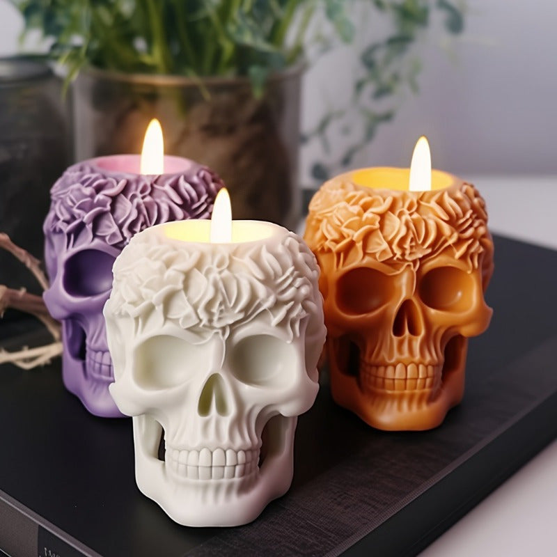 Haunted Rose Skull Silicone Craft Mold