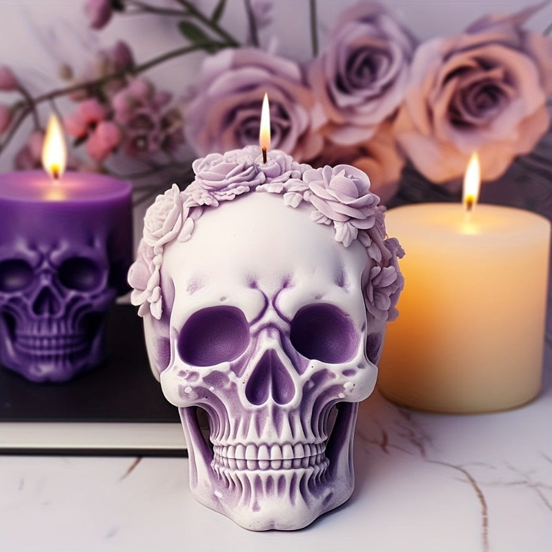Haunted Rose Skull Silicone Craft Mold