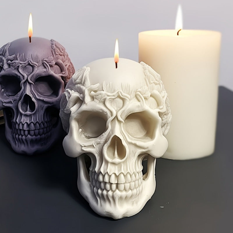 Haunted Rose Skull Silicone Craft Mold