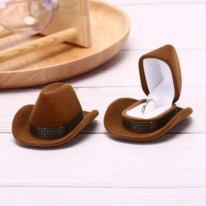 Velvet Cowboy Hat Ring Box - Western Charm Organizer