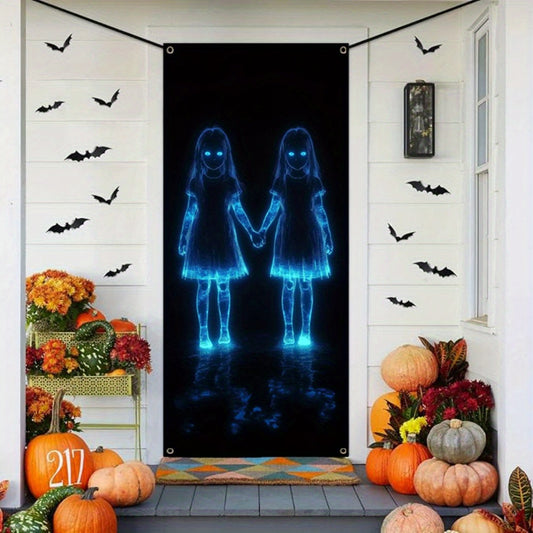 Spooky Twin Ghost Door Banner