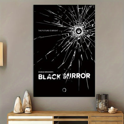 Frameless Black Mirror Canvas Art - Stylish Decor Piece