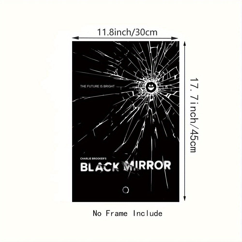 Frameless Black Mirror Canvas Art - Stylish Decor Piece