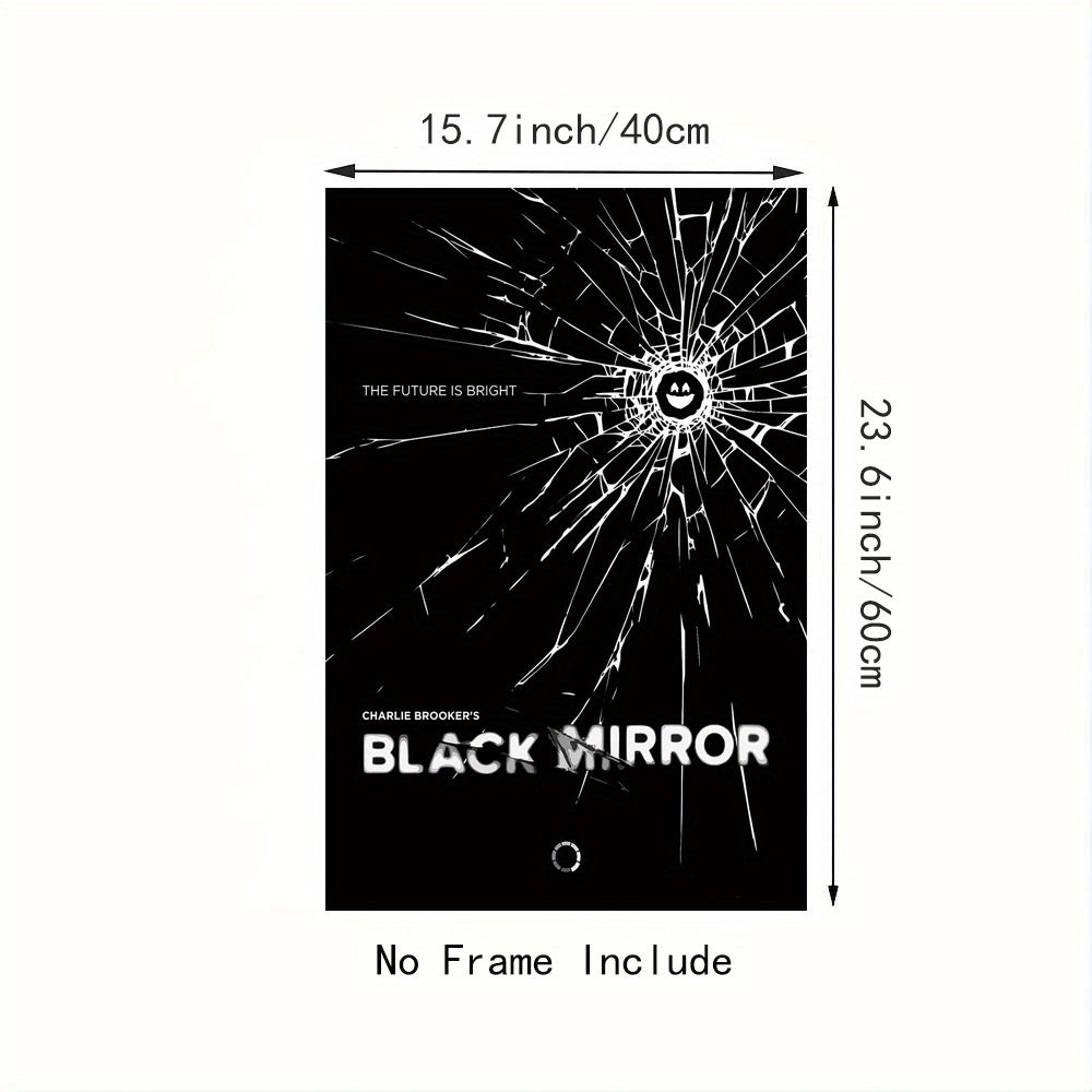 Frameless Black Mirror Canvas Art - Stylish Decor Piece