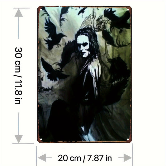 Horror Crow Deco Tin Sign - Vintage Wall Art