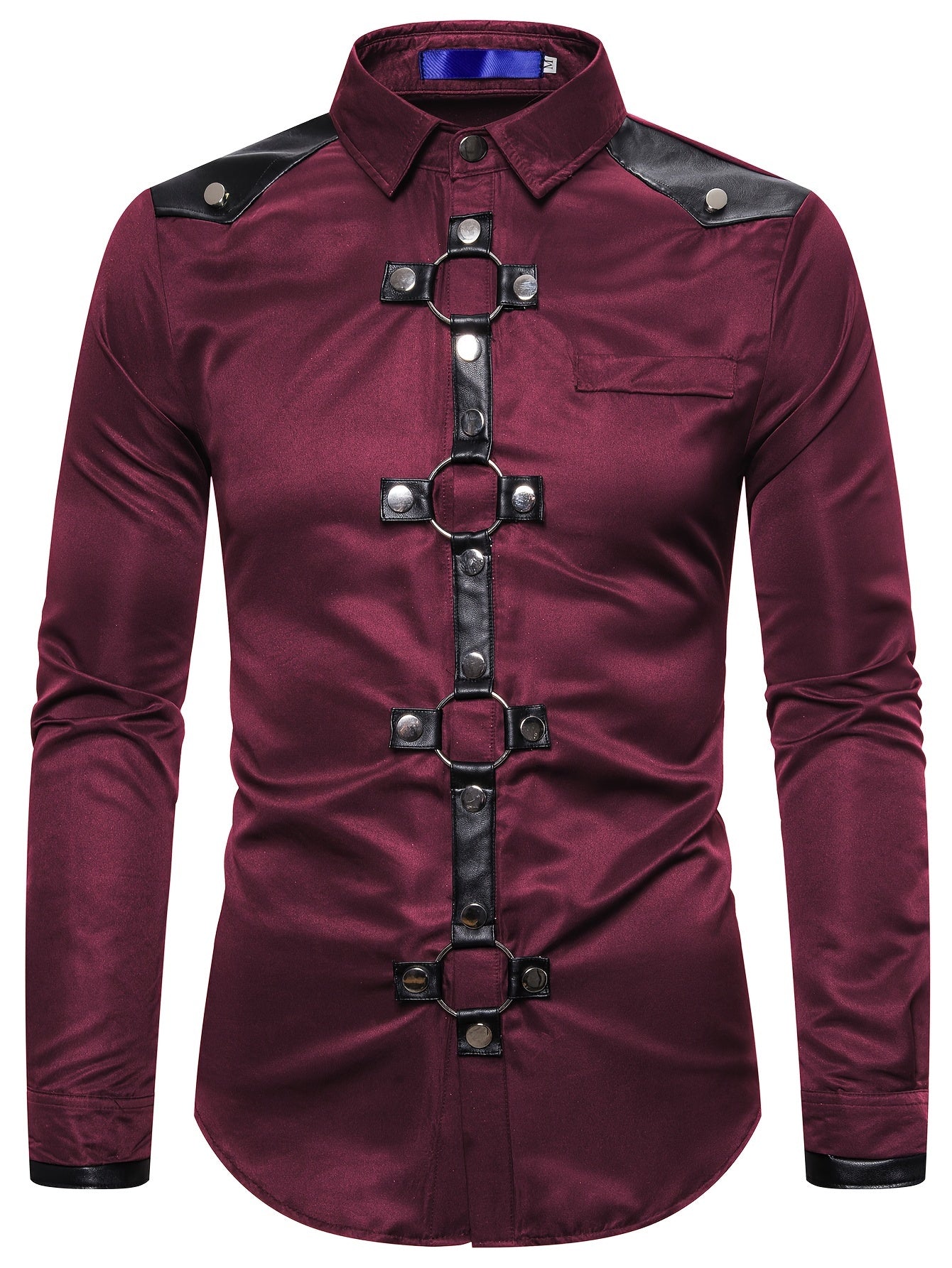 Gothic Slim Fit Long Sleeve Club Shirt for Men