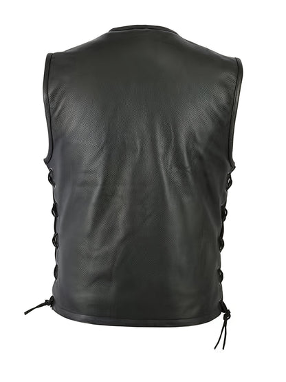 “Classic Rider Faux Leather Vest for Men”