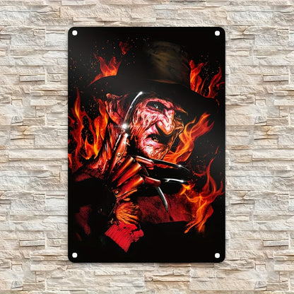 Freddy's Fiery Wall Art: Nightmare Metal Sign