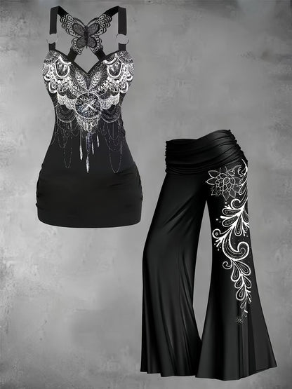 Butterfly Flare Ensemble: Ethnic Chic Set