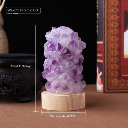 Natural Amethyst Vug Tooth Flower Mini Night Light