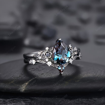 Product Name: Gothic Blue Zircon Mosaic Glam Ring