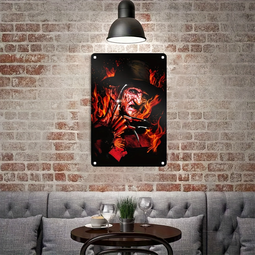 Freddy's Fiery Wall Art: Nightmare Metal Sign