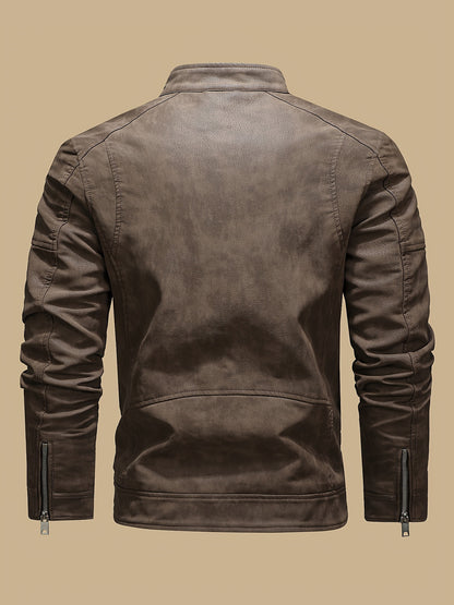 Revved Up Vintage Faux Leather Biker Jacket