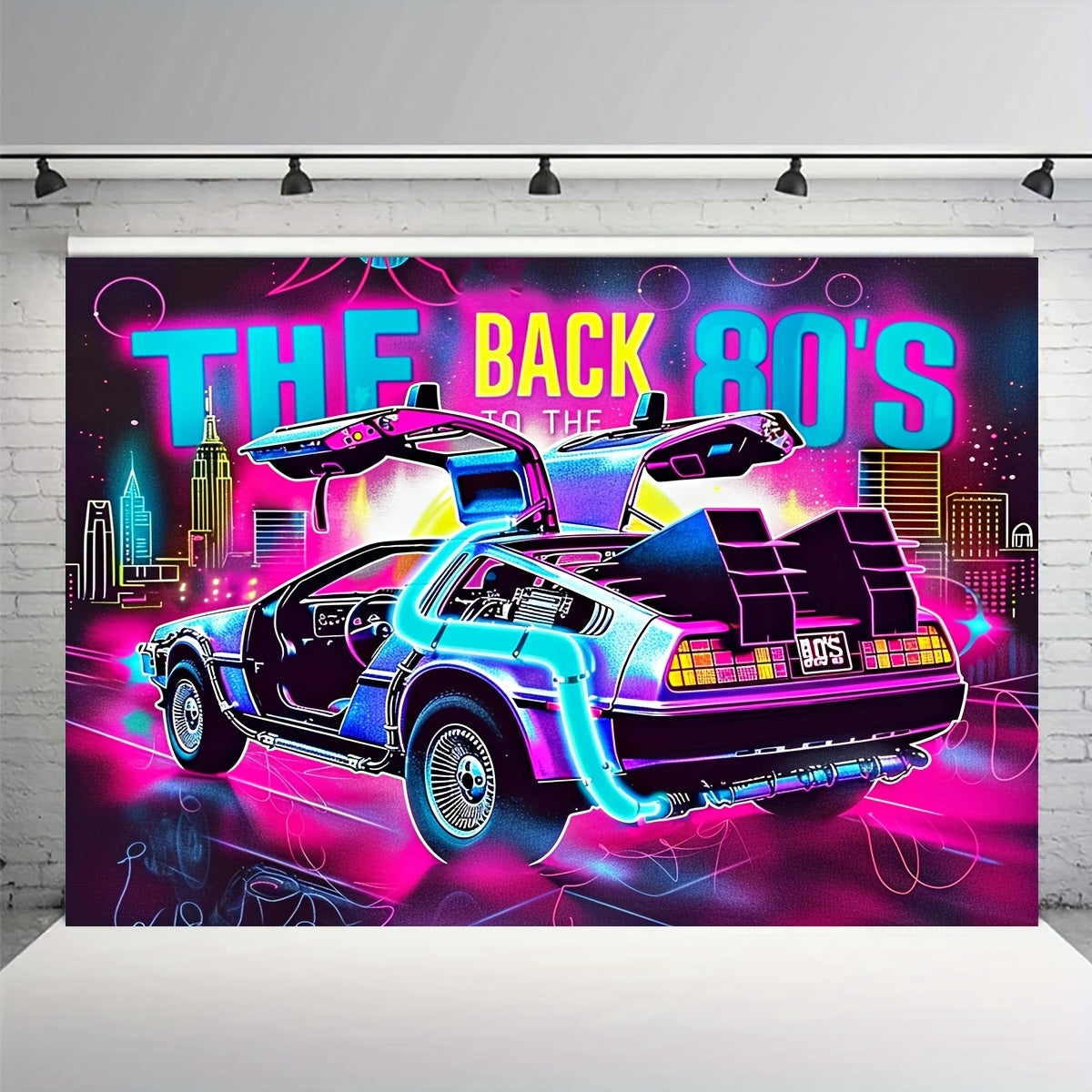 Retro Vibes Banner - 80's Party Polyester Decor