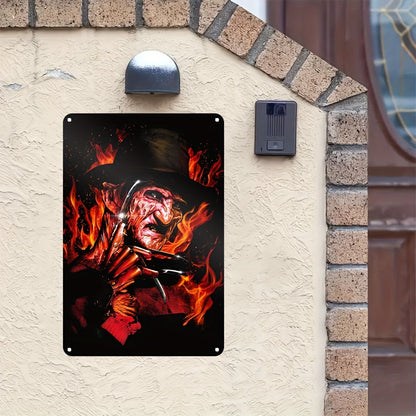 Freddy's Fiery Wall Art: Nightmare Metal Sign