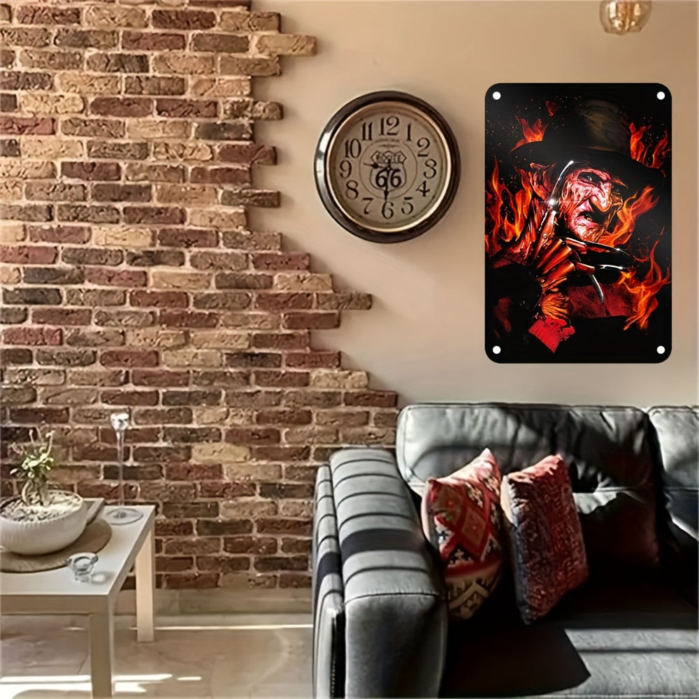 Freddy's Fiery Wall Art: Nightmare Metal Sign