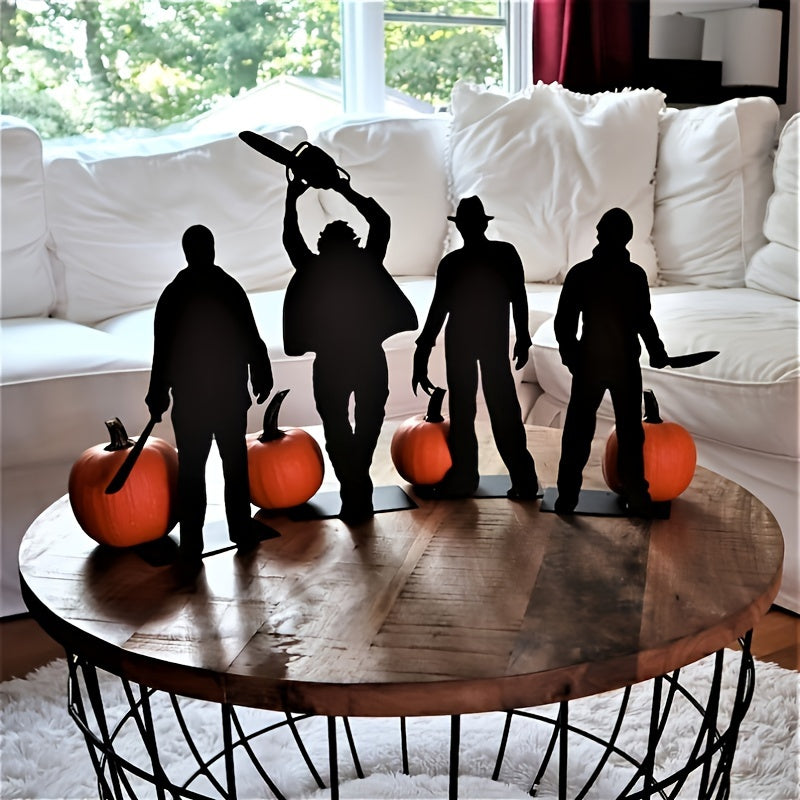 Ghostly Metal Shadow Alights: 4-Pack Halloween Decor