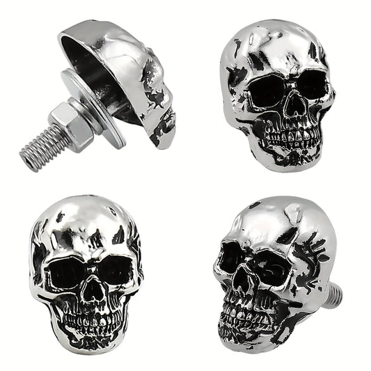Skull Chrome License Plate Screw Kit - 4pcs Universal