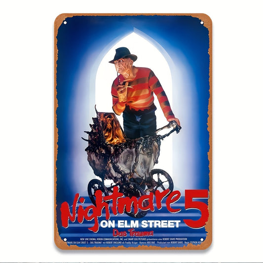 Vintage Elm Street Horror Metal Wall Art Sign