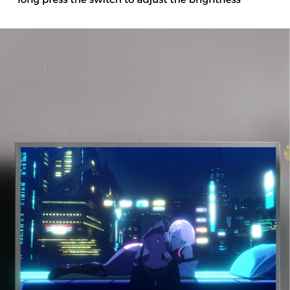 NeonGlow: Anime Cyberpunk LED Photo Light Frame