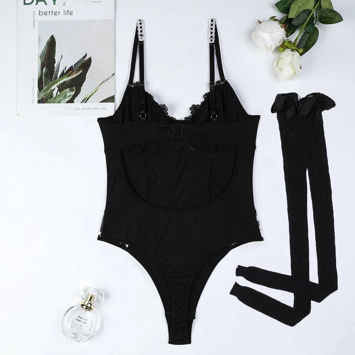Seductively Yours: Lace Embrace Bodysuit