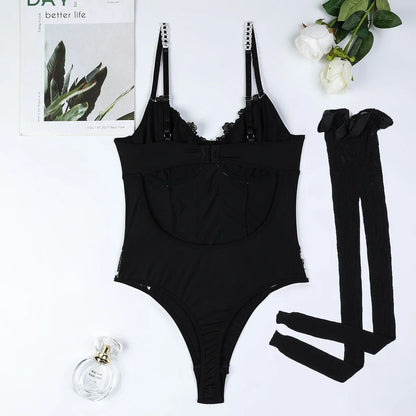 Seductively Yours: Lace Embrace Bodysuit