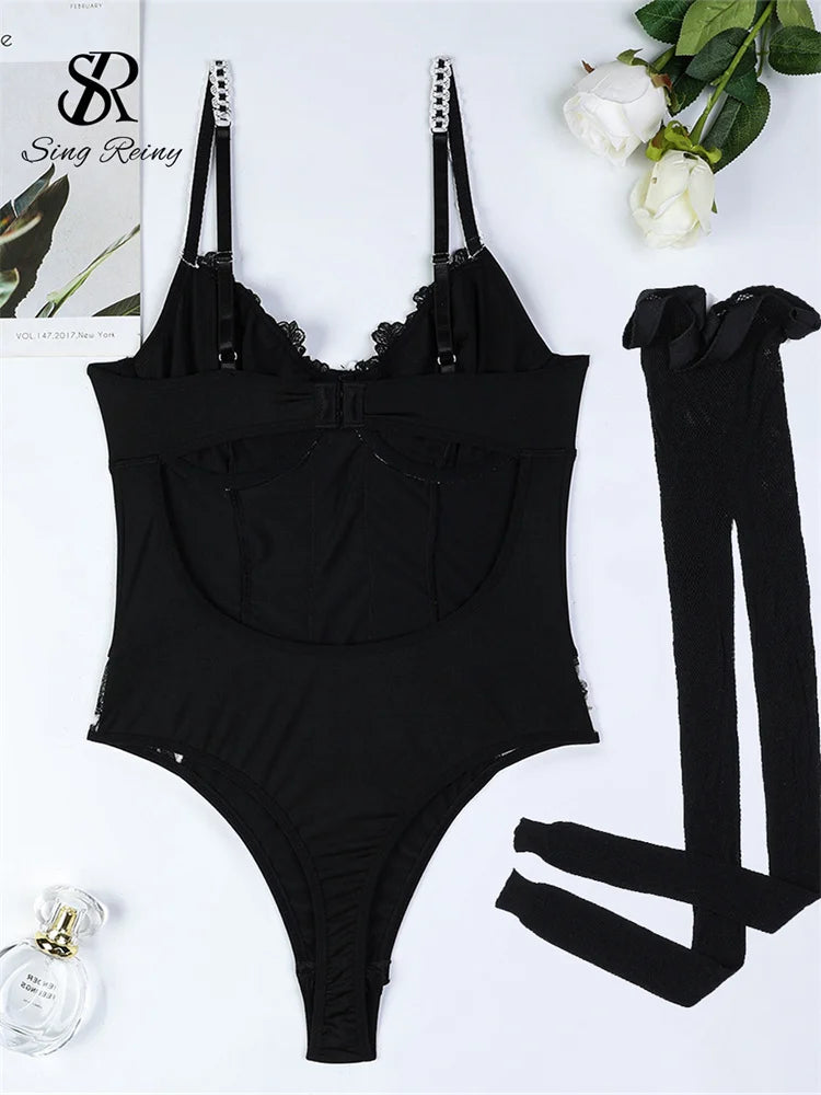 Seductively Yours: Lace Embrace Bodysuit