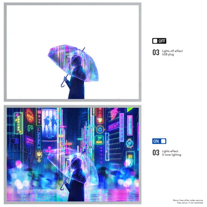 NeonGlow: Anime Cyberpunk LED Photo Light Frame