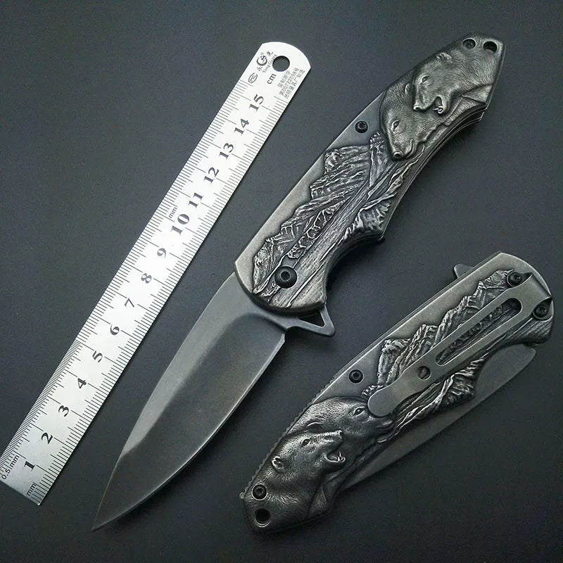 Polar Bear Stonewash Tactical Folding Knife